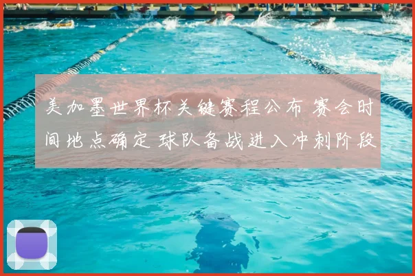 美加墨世界杯关键赛程公布 赛会时间地点确定 球队备战进入冲刺阶段